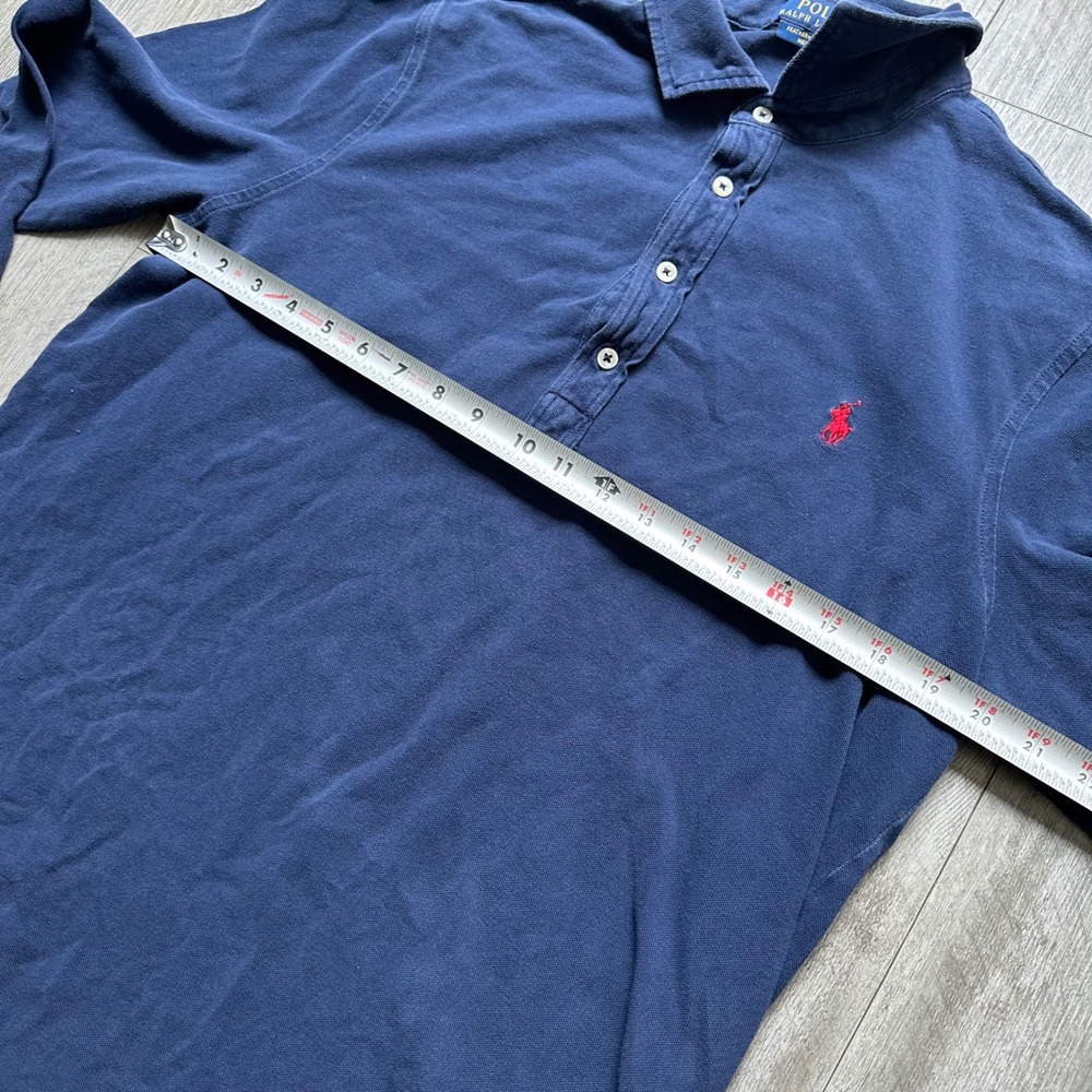 Polo Ralph Lauren Navy Long Sleeve Polo Shirt Men's L Featherweight - Picture 5 of 5